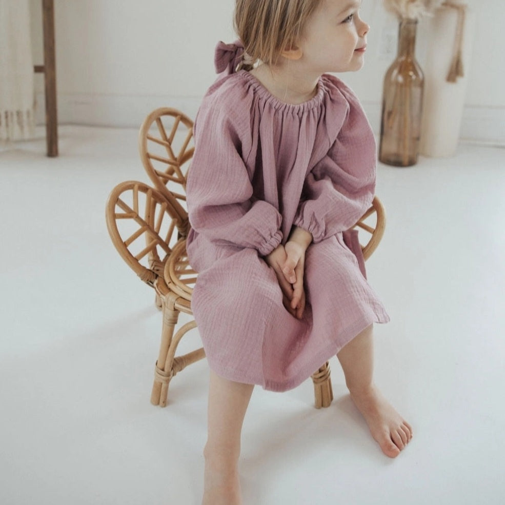 Mila&Co Mauve Gathered Dress