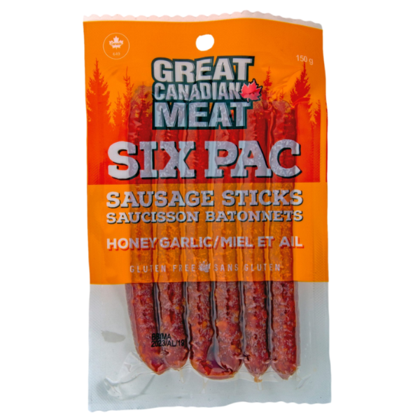 Great Canadian Meat Six Pac Honey Garlic Sausage Sticks 150g