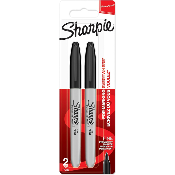 Sharpie Fine Black Marker Pack of 2