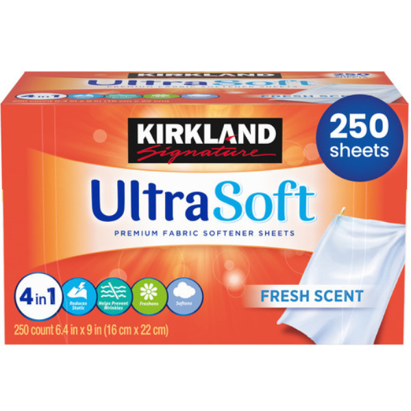 Kirkland Ultra Soft Premium Fabric Softener Sheets 250ct
