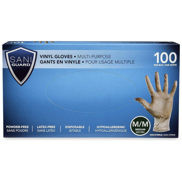 Sani Guard Medium Vinyl Gloves 100ct