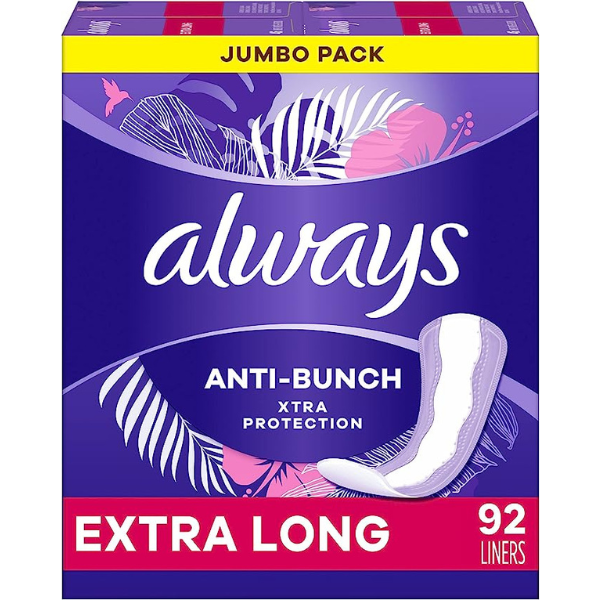 Always Anti Bunch Xtra Protection Extra Long Liners 92Ct