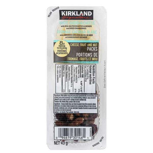 Kirkland White Cheddar, Almonds & Dried Cranberries Pack 43g
