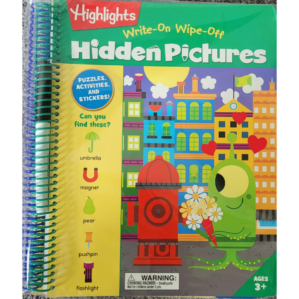 Highlights Write On Wipe Off 3 Book Activity Set (Puzzlemania/ABC Puzzles/Hidden Pictures)