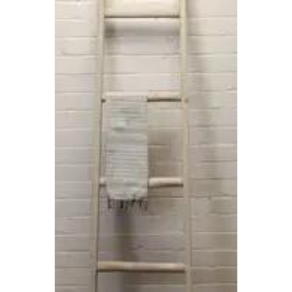 Whitewash Wood Ladder 13.5"Wx59"H