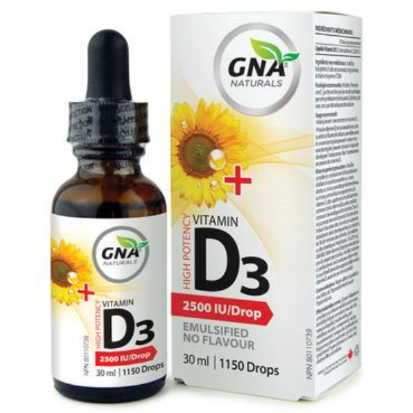 GNA Naturals Vitamin D3 High Potency 2500 IU 30 ml