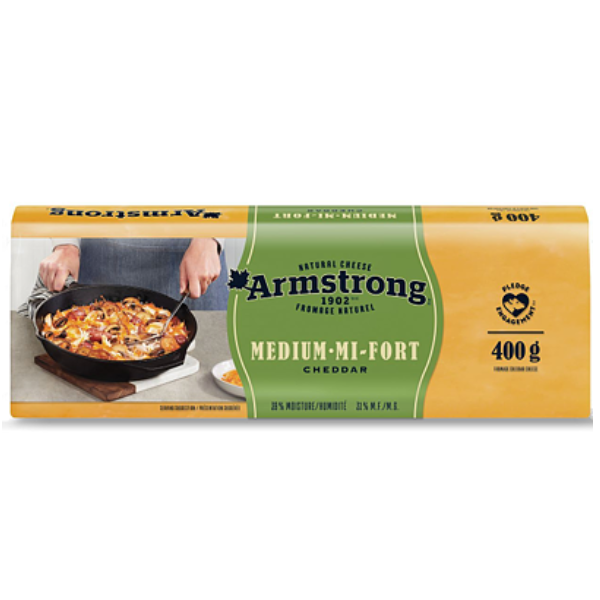 Armstrong Medium Cheddar Cheese Bar 400g
