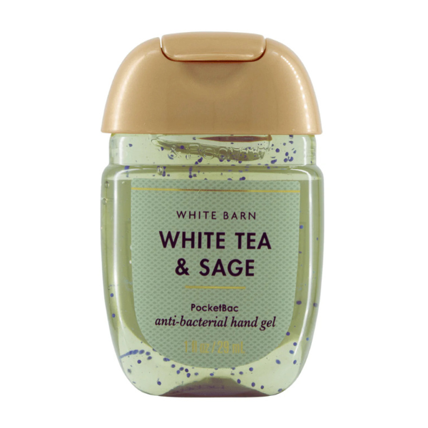 Bath & Body Works White Tea & Sage PocketBac Anti-Bacterial Hand Gel 1 fl oz/29 ml