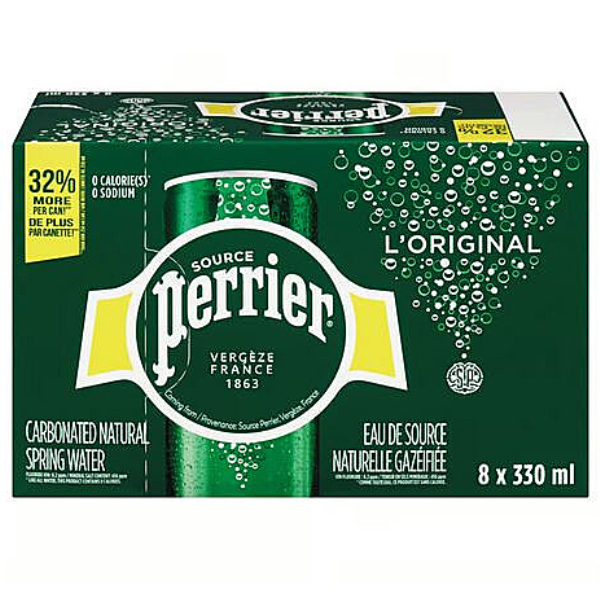 Perrier Plain Carbonated Spring Water 8x330ml