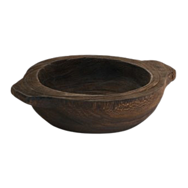 Accents De Ville Small Paulownia Wood Bowl w Handles