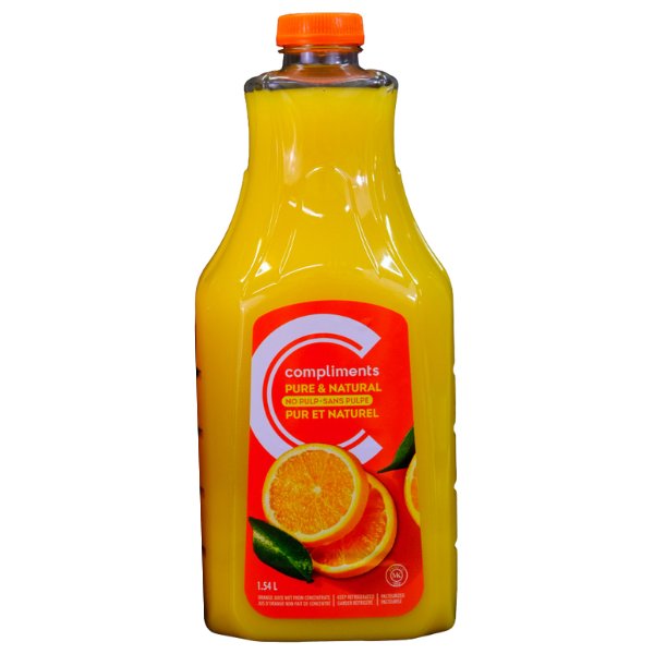 Compliments No Pulp Not From Concentrate Orange Juice 1.54l