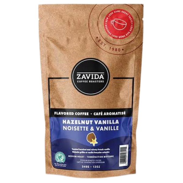Zavida Hazelnut Vanilla All Purpose Ground Medium Roast Coffee 340g