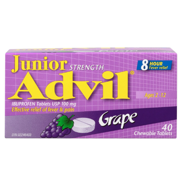 Advil Junior Chewable Tablet Grape 100mg 40ct