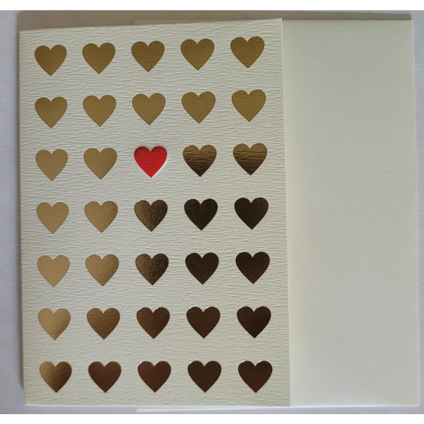 Greeting Card with Envelope - Embossed Hearts