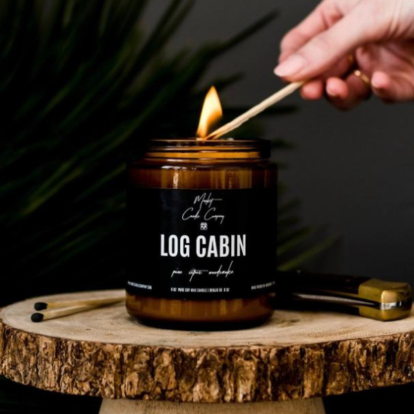 Market Candle Company Log Cabin Soy Candle 8oz