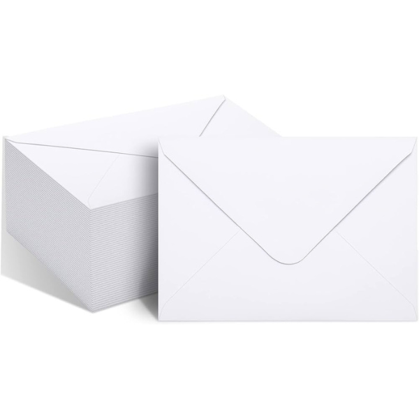 Packpal 50 Pack 5x7 White Invitation Envelopes