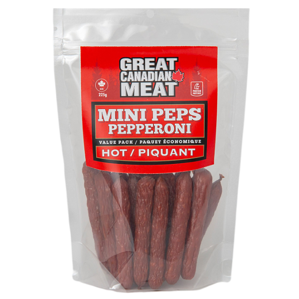 Great Canadian Meat Mini Peps Pepperoni Sticks Hot 225g