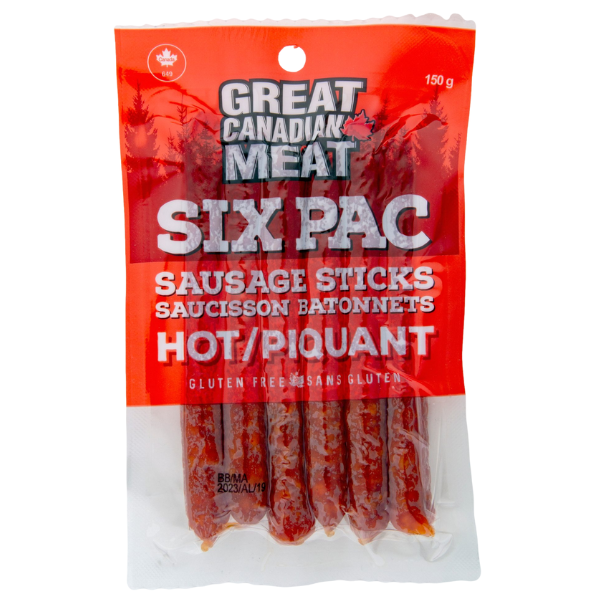 Great Canadian Meat Six Pac Sausage Sticks Hot 150g