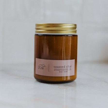 Wick + Bear Toasted Chai 8oz Candle