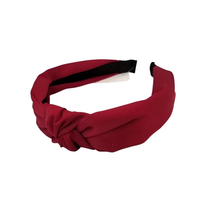 Knot Satin Headband - Burgundy - VB07