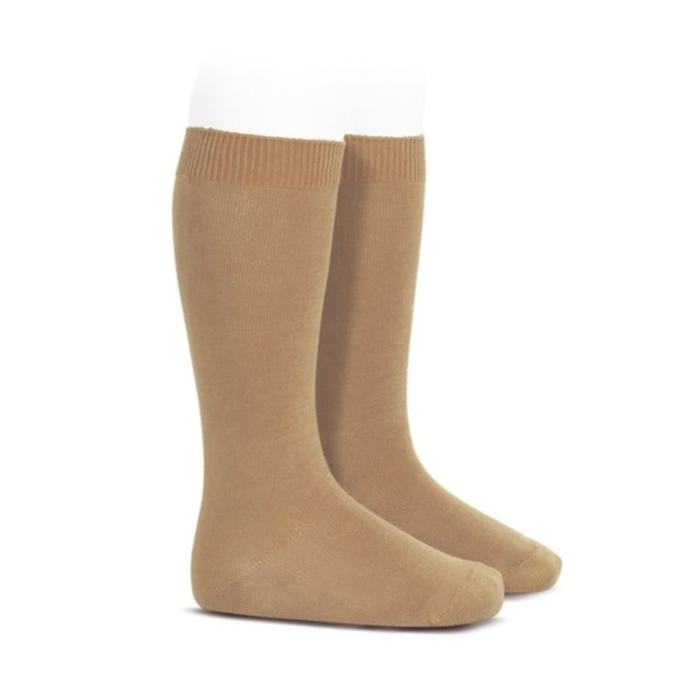 Condor 326 Camel 2.019/2 Flat Cotton Knee Socks