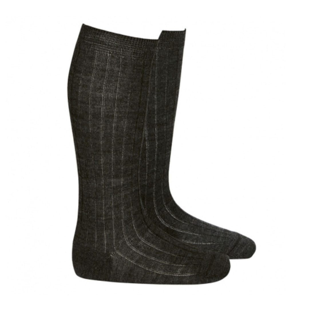 Condor 900 Black 1.216/2 Merino wool-blend rib knee socks