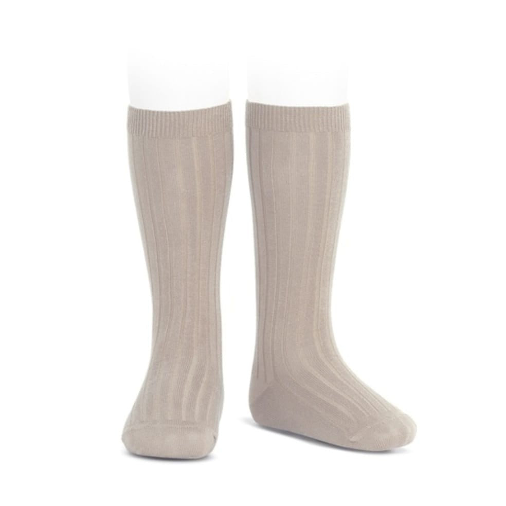 Condor 334 Stone 2.016/2 Basic rib knee high socks