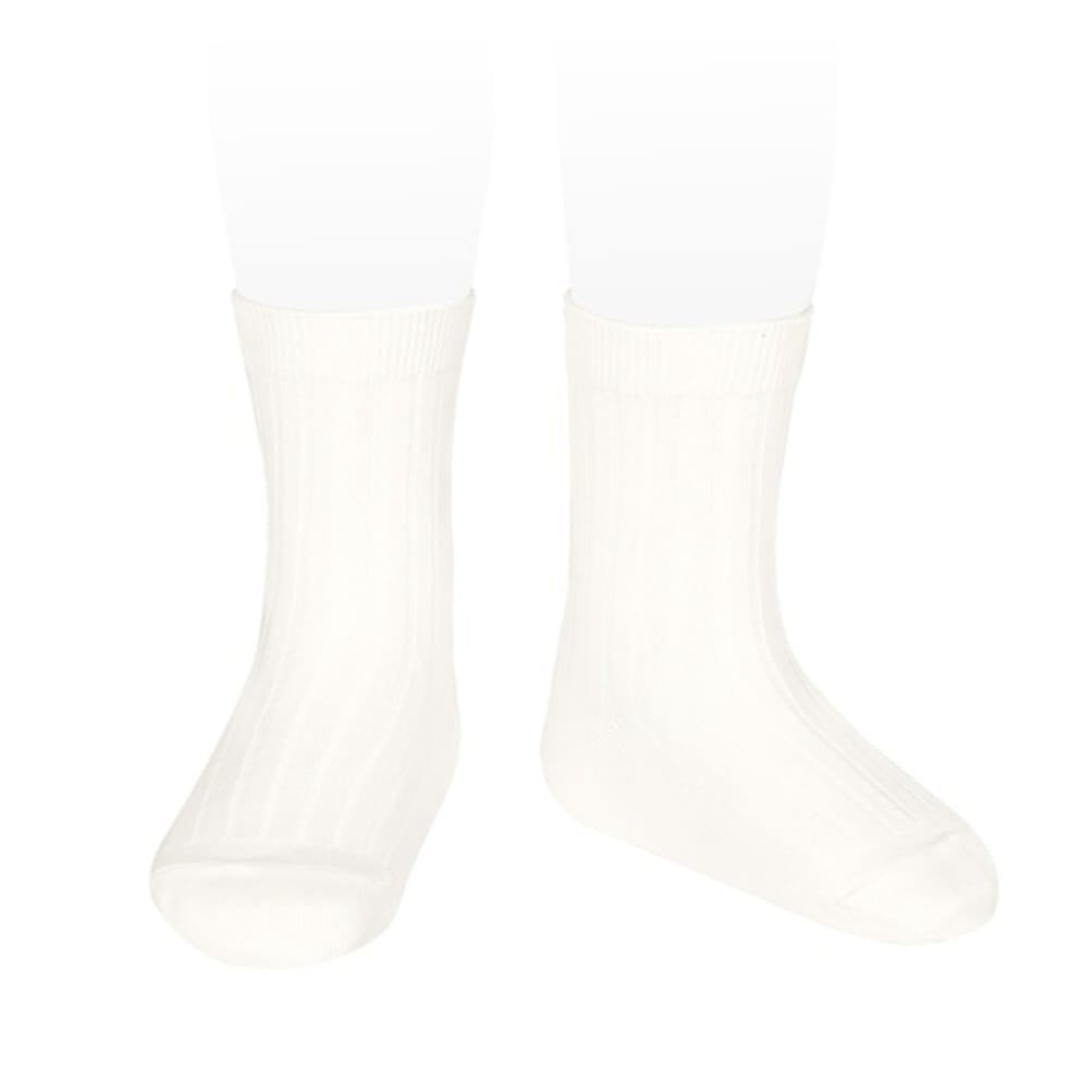 Condor 202 Ivory 2.016/4 Basic rib short socks