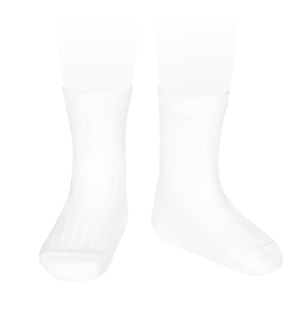 Condor 200 White 2.016/4 Basic rib short socks