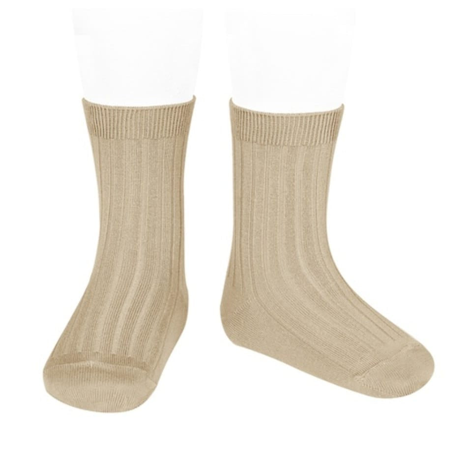 Condor 316 Nougat 2.016/4 Basic rib short socks