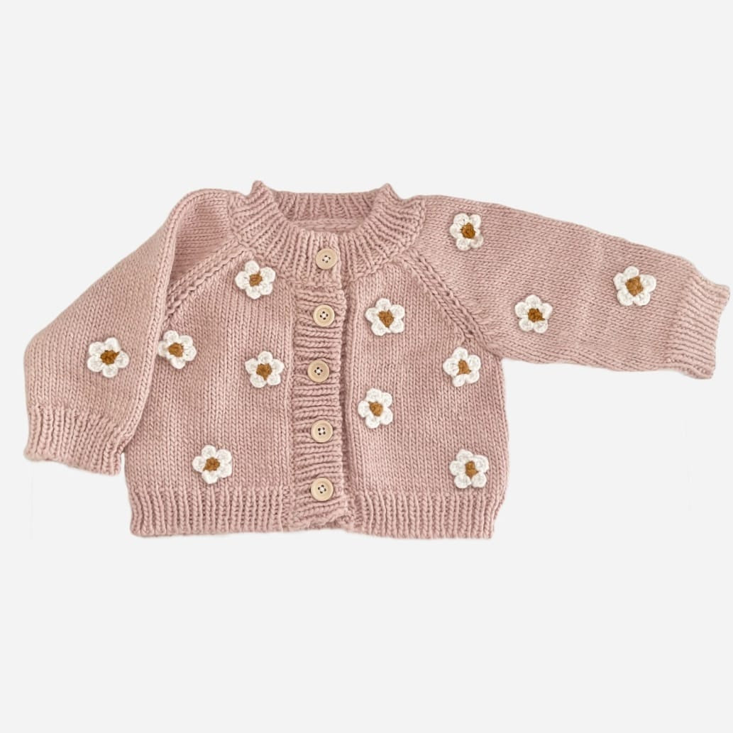 Blueberry Hill Blush Flower Cardigan 6-12m