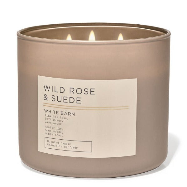 White Barn Wild Rose & Suede 14.5oz 3 Wick Candle