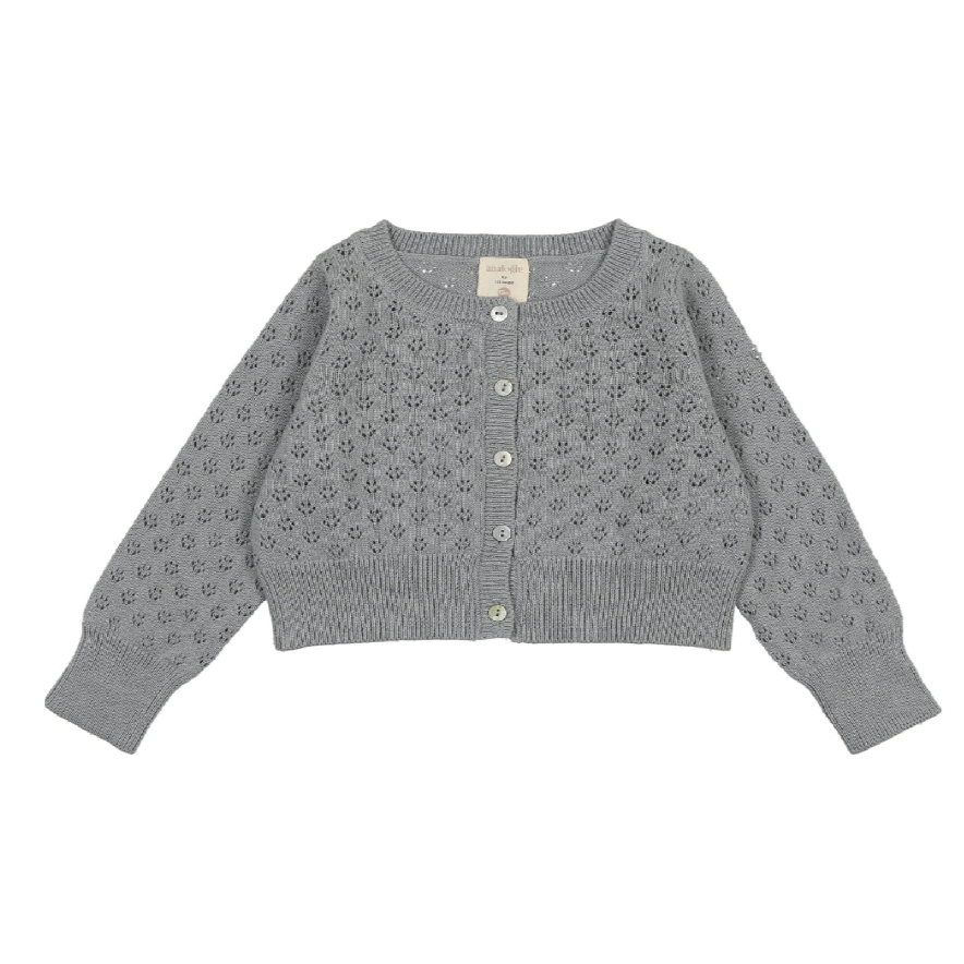 Lil Legs Blue Pointelle Cropped Cardigan 8Y