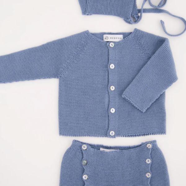 Nueces Kids Blue Knit Buttoned Sweater 9m