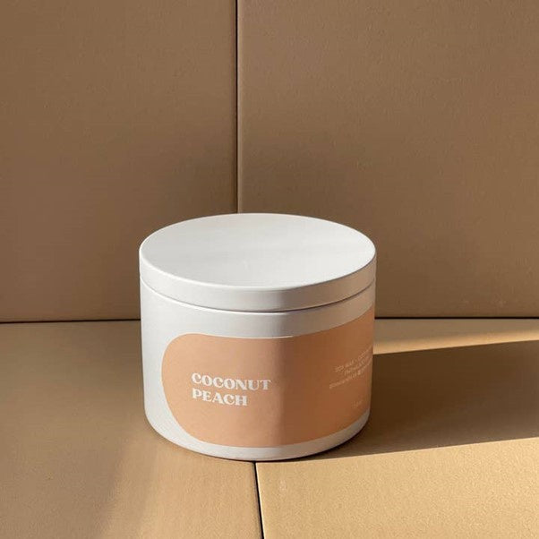 Glow Candle Coconut Peach - Home Tin Soy Candles 3.5oz
