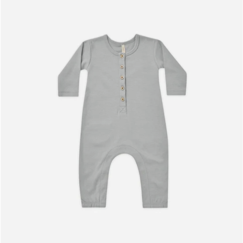 Quincy Mae Dusty Blue Long Sleeve Jumpsuit 2-3Y