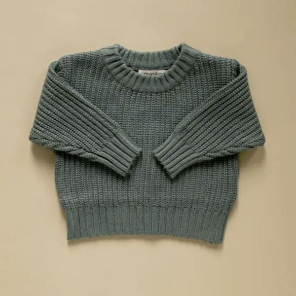 Minika Fall Green Knit Sweater