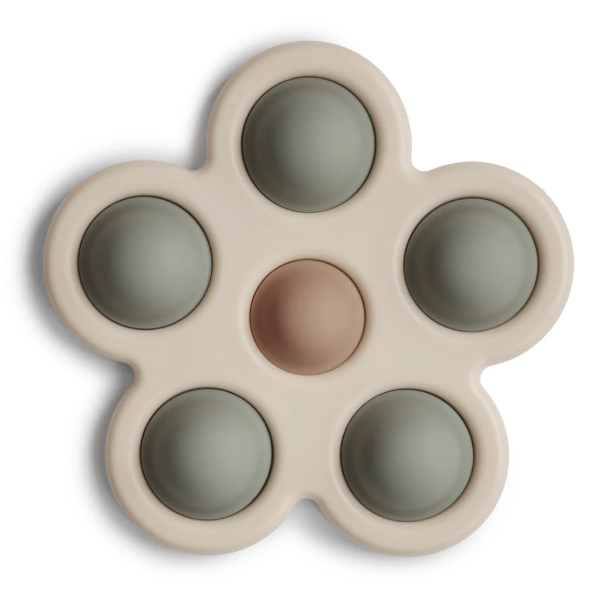 Mushie Sage Flower Press Toy