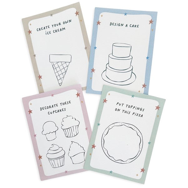 Foodie Fun Kids Pretend Play Notepad - Design Pizza/Icecream/Cake/Cupcakes