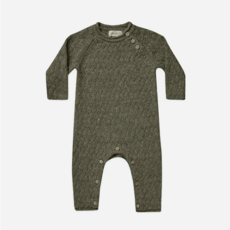 Quincy Mae Forest Knit Jumpsuit 3-6m