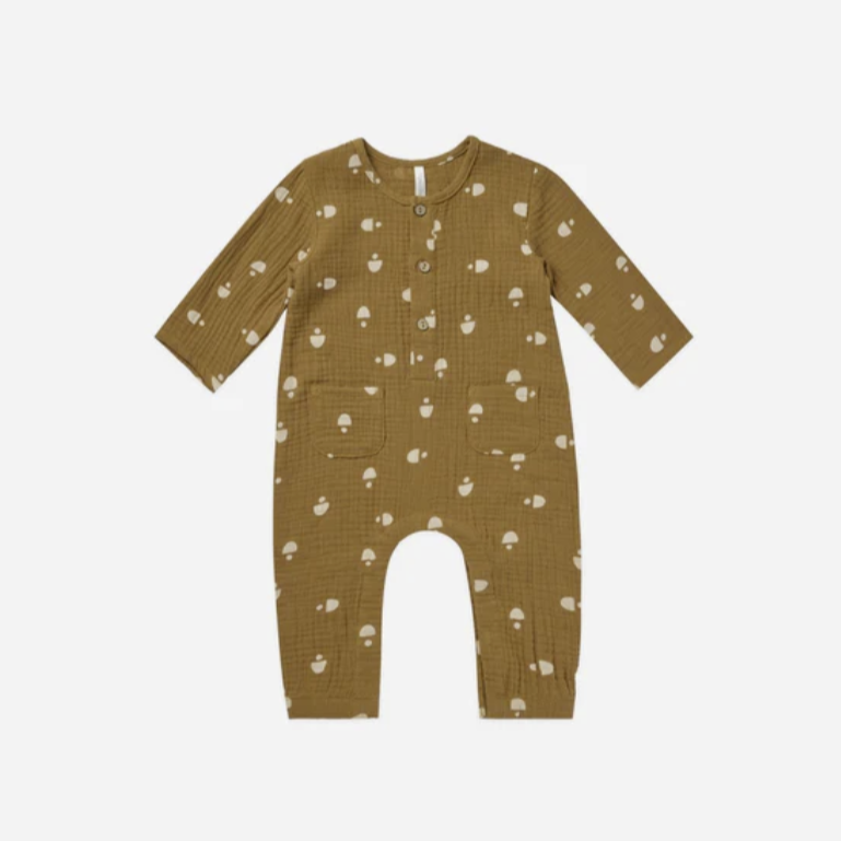 Rylee + Cru Geo Print Long Sleeve Woven Jumpsuit 12-18m