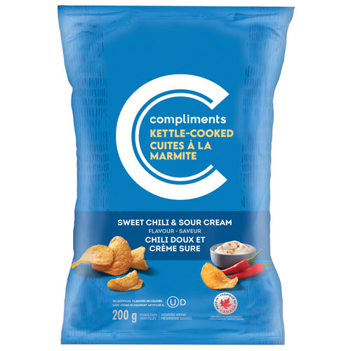 Compliments Kettle Cooked Sweet Chili & Sour Cream Potato Chips 200g