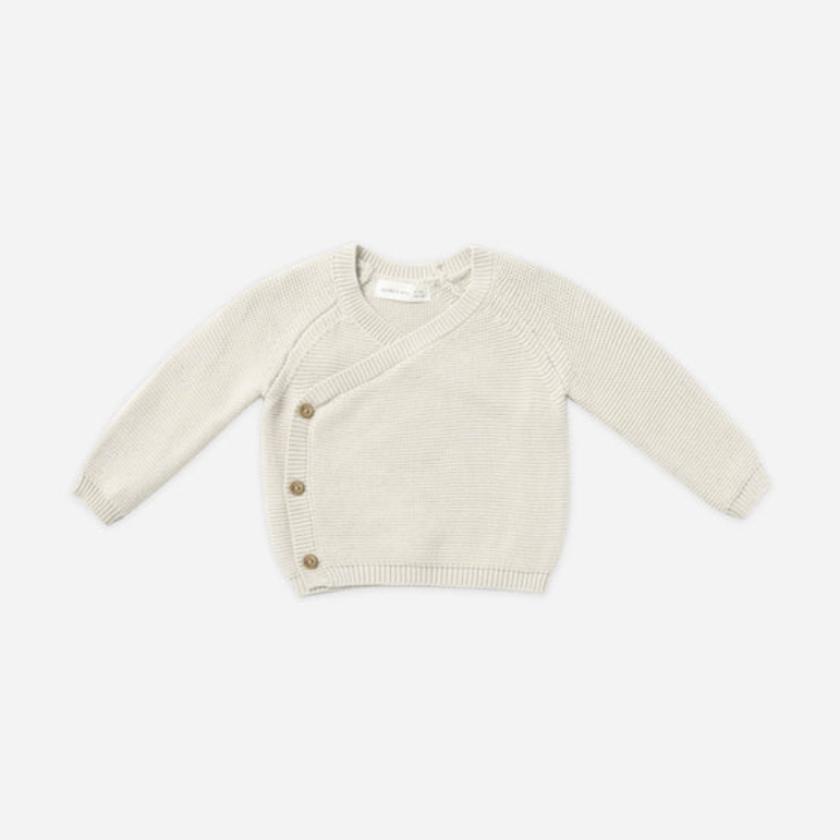 Quincy Mae Natural Knit Wrap Top 6-12m