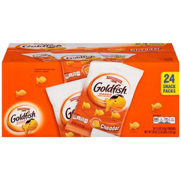 Goldfish Baked Snack Cheddar Crackers 24x43g