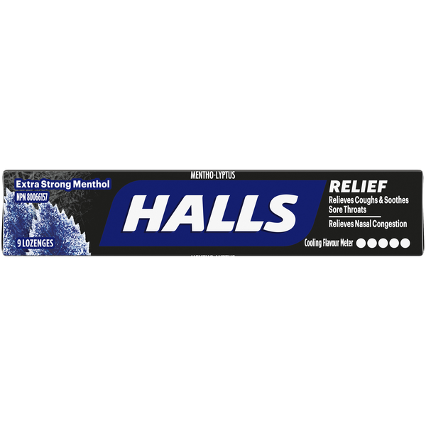 Halls Extra Strong Menthol Relief 9 Lozenges