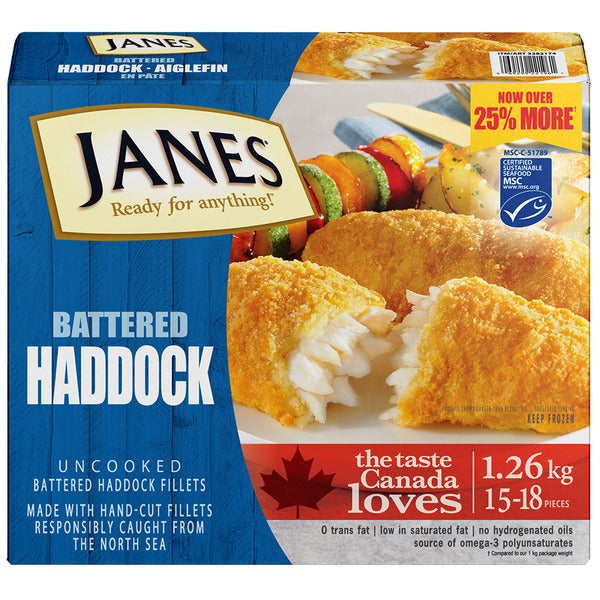 Janes Battered Haddock 1.26kg