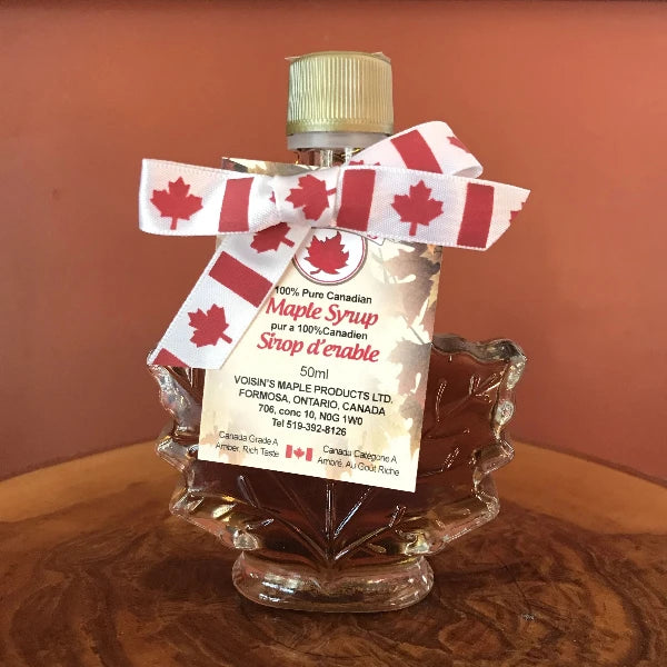 Voisin's Amber Maple Syrup Glass Leaf Bottle 50ml