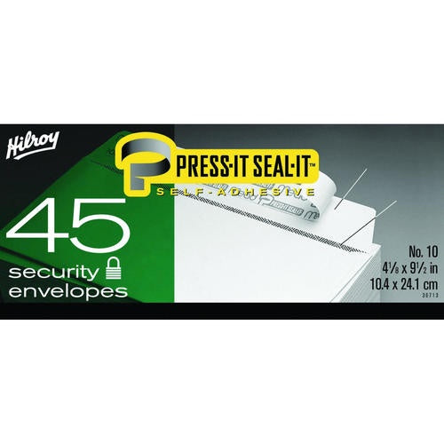 Hilroy Self-Adhesive No. 10 Security Envelopes Box of 45