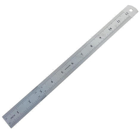 Stainless Steel Measuring Ruler with CM and IN, 12 Inch