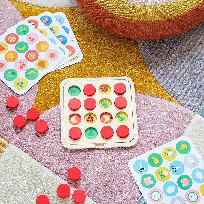 Petit Collage Multi-Theme Matching Wooden Memory Game